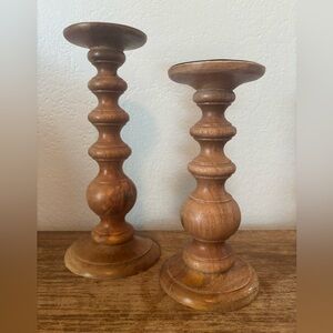Elegant Wooden Candle Holders